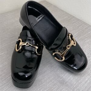 Jeffrey Campbell Student Horse Bit Loafer Black Patent Leather Platform Womens 8